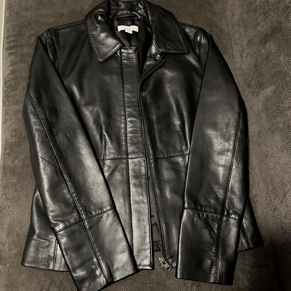 Topshop Genuine Black Leather Jacket.Like Brand New.